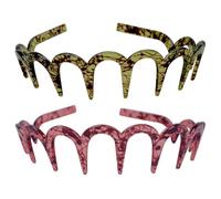 HONMEET Fasce per Chioma Comode e Resistenti 2 Pezzi in Resina Denti a U per Tenere i Chioma Lontani da Viso e Occhi, per Vacanze e Spiaggia