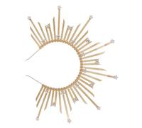 HONMEET Fascia per Chioma Corona a Punte Dorata da Dea, Copricapo Gotico Leggero e Comodo, Accessorio per Feste, Halloween, Fotografia e Occasioni Retrò