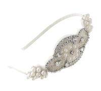 HONMEET Fascia Sposa in Tulle Perlina E Strass Copricapo Semplice Elegante Adatto Per Matrimonio Festa Occasioni Accessori Donne