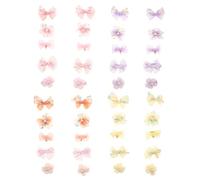 HONMEET Fermagli per Chioma Bambina Tecnologia Antiscivolo e Completamente Foderati 40 Pezzi Fiocco Carino Dimensioni 6,5x4,5x0,8 Cm per Ragazzo Ragazza e Mattine Impegnate
