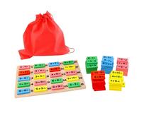 HONMEET Giocattoli Educativi Mattoncini in Legno con Domino Calcolo Digitale e Tavola Risposte Gioco Intelligente per Sviluppo Abilità Motorie e Logiche Inclusa Borsa Porta Giochi