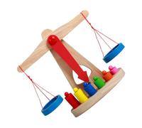 HONMEET Giocattolo Bilancia in Legno per Anni Gioco Educativo per Stabilità e Calcolo Aiuto Didattico per Sviluppo Cognitivo e Coordinazione Mano-Occhio