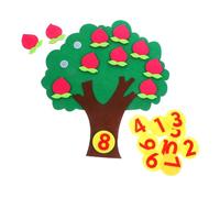 HONMEET Gioco Educativo Matematico Albero di Frutta in Tessuto Non Tessuto per Puzzle Numerico per Apprendimento Prescolare Kit Didattico per Contare Riconoscimento Numeri e Calcoli
