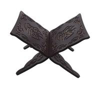 HONMEET Leggio in Legno Marrone Pieghevole per Libri di Preghiera Incisioni Artistiche, Resistente All’usura e Regolabile, per Luoghi e Lettura Quotidiana