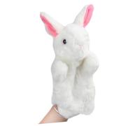HONMEET Marionetta Mano Peluche Coniglio Bianco Morbido per Gioco di Ruolo e Racconti Accessorio Interattivo per Festa e Regalo Genitore-figlio