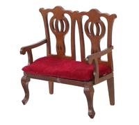 HONMEET Miniatura Di Sedia in Scala Mobili Minuscoli Per Case Delle Bambole Piccole Accessori in Legno e Peluche Per Soggiorno Stile Vintage Europeo