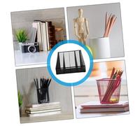 HONMEET Organizzatore File da Scrivania in Metallo Nero Scomparti per Documenti e Cancelleria Portadocumenti per Ufficio e Casa Organizer per Gestione Spazi e Ordine Efficienza