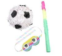 HONMEET Pinata Pallone da Calcio per Compleanno in Carta con Bastone e Benda, Gioco di Intrattenimento per Feste e Atmosfera Gioiosa, Set Creativo Decorativo per Party