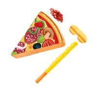 HONMEET Piñata Pizza con Bastone e Benda Decorazione Festa Compleanno Tema Pizza Interattivo Personalizzabile con Caramelle e Confetti