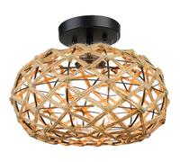 HONMEET Plafoniera da Soffitto in Stile Moderno Design a Corde Intrecciate Compatibile Attacco E26/E27 Lampada a LED per Soggiorno Cucina e Camera da Letto Illuminazione Rustica e