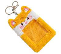 HONMEET Porta Carte in Peluche Fibbia Portachiavi Design Visibile Per Carte D'identità Di Credito E Tessere Autobus