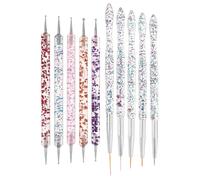 HONMEET Set 10 Pezzi Strumenti per Nail Art a Doppia Estremità Penne per Disegno e Punteggiatura Unghie Pennelli Appuntiti per Manicure Dettagliata e Decorazioni Floreali Uso