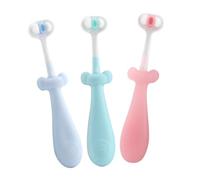 HONMEET Set 3 Pezzi Spazzolini per Ragazzo Ragazza Impugnatura Antiscivolo e Setole Morbide in Pp e Tpe per Primi Dentini, Design Carino e Sicuro per Ragazzo Ragazza
