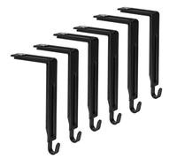 HONMEET Set 6 Pezzi Ganci Regolabili per Porta Armadio in Ferro Nero, Design Moderno Minimalista, Facili da Usare, per Bacheche da Ufficio e Lavagne