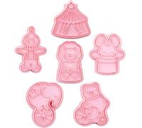 HONMEET Set 6 Pezzi Tagliabiscotti da 3D in Plastica con Superficie Liscia, Stampi per Biscotti per Pasticceria Professionale