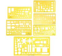 HONMEET Set 6 Righelli Geometrici in Plastica Stencil da Disegno Multiuso per Architettura e Ingegneria Strumenti di Progettazione Artistica per Misurazione e Illustrazione Tecnica