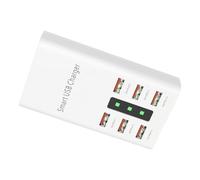 HONMEET Stazione di Ricarica USB a 6 Porte per Cellulari e Tablet, Caricatore Rapido Portatile in Abs Leggero, per Casa e Ufficio Capacità 2000ma