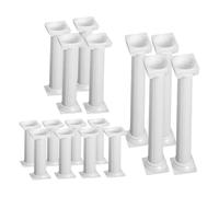 HONMEET Supporti per Torte 16 Pezzi Colonne Classiche in Plastica Bianco, Resistenti e Versatili per Sostegno Torte a Piani per Compleanni e Anniversari