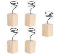 HONMEET Supporto per Pianta Aerea Decorativo in Legno e Metallo 5 Pezzi | Espositore Moderno e Semplice, per Mini Foto e Piccola Pianta, Salvaspazio, su Scrivania