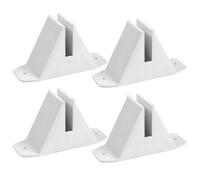 HONMEET Supporto per Recinzione da Giardino in Plastica Bianco 4 Pezzi Base Antiribaltamento Fori di Fissaggio Accessori per Recinzioni Stabili e Durature Set di Basi per Steccato