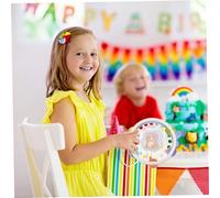 HONMEET Tamburello Bambina Cartoon Portatile Strumento Musicale Mano per Percussione Educativa per Sviluppo Ritmo e Intelligenza Giocattolo in Resistente Rosa