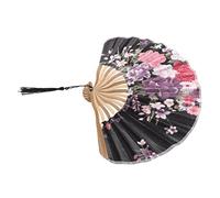 HONMEET Ventaglio Pieghevole Stoffa Stile Giapponese Portatile e Leggero Ventilatore Manuale per Danza Performance e Viaggi Estivi Resistente e Pratico Design Elegante e Multifunzionale