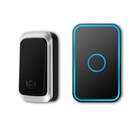 Honmidatek Campanello senza fili, senza batterie, impermeabile, per uso interno ed esterno, 60 melodie, 5 livelli di volume, indicatore LED, con spina europea, Nero