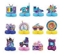 HONMOK 14 PCS Centrotavola Compleanno Decorazioni Da Tavolo A Nido D'Ape Set Compleanno Centrotavola Toppers Da Tavolo Per Bambini Uomini Donna Per Feste Di Compleanni Anni 80/90