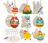 HONMOK 16 Set Portachiavi Pasquale Bambini Coniglietto Di Pasqua Lengo Pittura Uova Dipinto Painting Decorazioni Fai Da Te Con Pittura Pasquali Per Borsa Decorazione Artigianato