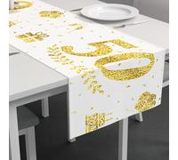 HONMOK 1pcs 50th Anniversary Gold Table Runner Golden Wedding Anniversary Tablecloth Ribbon 50x 300cm 50th Anniversary Decoration per uomini donne