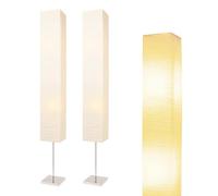 HonoDing Lampada di carta per soggiorno alta 59 pollici, con copertura in carta bianca e base in lega di titanio, interruttore a pedale a levetta(confezione da 2)