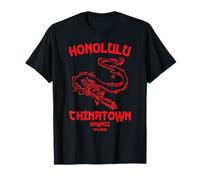 Honolulu Chinatown Hawaii Vintage Beach Skyline Island 808 Maglietta