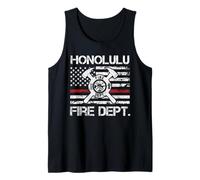 Honolulu Hawaii Vigili del fuoco sottile linea rossa vigile del fuoco Canotta