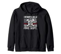 Honolulu Hawaii Vigili del fuoco sottile linea rossa vigile del fuoco Felpa con Cappuccio