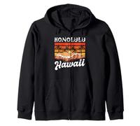 Honolulu Hawaiian Summer Surfing Retro Hawaii Lover USA Felpa con Cappuccio