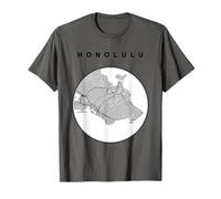 Honolulu HI - Mappa d'arte Honolulu Hawaii Maglietta