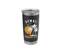 Honolulu Oahu Hawaii, Souvenir per le vacanze sulla spiaggia Bicchiere termico in acciaio inox doppia parete