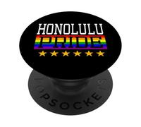 Honolulu Pride Hawaii Gay Lesbiche Queer LGBT Bandiera Arcobaleno PopSockets PopGrip Adesivo