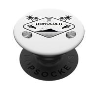 Honolulu Tartarughe di Mare Palme Hawaii Conchiglie Ricordo PopSockets PopGrip Adesivo