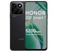 HONOR 200 Smart 5G Smartphone Dual SIM NFC, IP64, 360° Anti-Drop, Batteria 5200mAh telefono con 4GB RAM 256GB Memoria, 6.8 pollici 120Hz Comfort Display, 50MP+2MP, Midnight Black [Versione italiana]