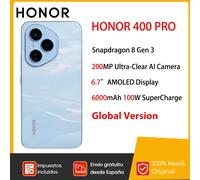 NUOVO HONOR 400 Pro 5G Smartphone 6,7′′ AMOLED Snapdragon 8 Gen 3 MagicOS 9.0 200MP AI Ultra HD Obiettivo 6000mAh 100W SuperCharge eSIM Blue