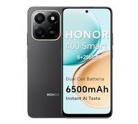 HONOR 400 Smart 4G Smartphone Dual SIM NFC Android 15, 8+256GB, 6500mAh Dual Cell Batteria, 108MP+2MP con Pulsante AI Telefono, 6.77 Pollici 120 Hz Comfort Display, 5 stelle SGS&IP65, Velvet Black