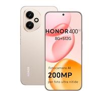 HONOR 400 Smartphone 5G Dual SIM NFC,200MP con AI fotografica, 8GB/512GB,5300 mAh, 6.55 pollici AMOLED Eye-Care Display cellulare, Snapdragon 7 Gen 3 telefono, Smartphone con Android 15,Desert Gold