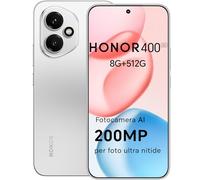 HONOR 400 Smartphone 5G Dual SIM NFC,200MP con AI fotografica, 8GB/512GB,5300 mAh, 6.55 pollici AMOLED Eye-Care Display cellulare, Snapdragon 7 Gen 3 telefono,Smartphone con Android 15, Meteor Silver