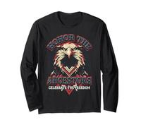 Honor Ancestors Eagle Celebrate Freedom Arte Patriottica Maglia a Manica