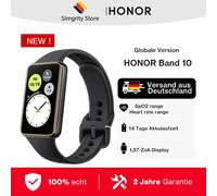 HONOR Band 10 Smart Wearables, fitness tracker AMOLED da 1,57 pollici, frequenza cardiaca SpO2, 96 tipi di movimento, impermeabile 5ATM, batteria da 14 giorni, nero Nero