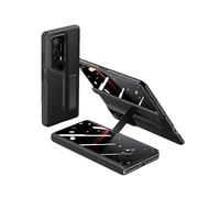 (Honor Magic V2 RSR Porsche Des, Black) For Honor Magic V2 Rsr Porsche Design Case Coated Pc Kickstand Phone Cover With Anti-spy Film