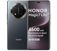 HONOR Magic7 Lite Smartphone 5G Android 14 Dual SIM NFC, 8GB RAM 512GB, 6600 mAh, 6.78 pollici AMOLED Display,Drop/Water/Heat-Resistente,108 MP, esperienza intelligente AI, Titanium Black