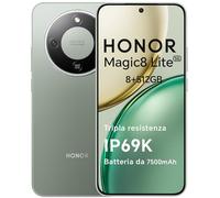 HONOR Magic8 Lite Smartphone 5G, 8+512GB, Tripla Resistenza-IP69K, 7500 mAh, Fotocamera AI 108 MP con OIS, Display AMOLED da 6.79 Pollici Cellulari, AI Intelligente, Dual SIM, NFC, Forest Green