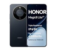 HONOR Magic8 Lite Smartphone 5G, Display AMOLED da 6,79 Pollici, 8+256GB,Tripla Resistenza IP68/IP69K, Batteria da 7500 mAh, Fotocamera da 108 MP con OIS, Doppia SIM, NFC